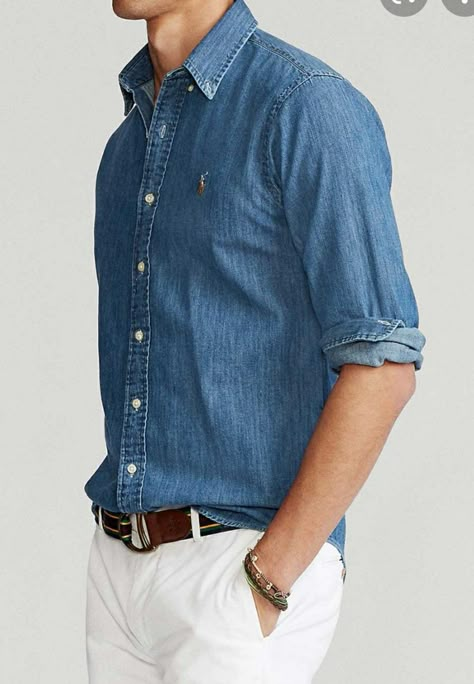 Male Type, Denim Outfit Men, Old Man Fashion, Men Street Style, Mens Fashion Smart, Denim Outfits, Denim Shirts, Outfit Grid, Casual Sport