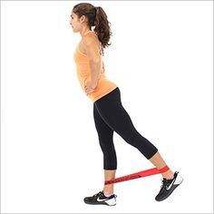 Standing Hip Extensions With Loop Bands Strength Train At Home, Elastic Band Exercises, Exercises With Bands, Resistance Bands Exercises, Loop Band Exercises, Bands Exercises, Standing Exercises, Every Muscle Group, Band Exercise