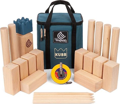 Amazon.com : GETMOVIN SPORTS Kubb Premium Rubberwood Set, Viking Chess Fun Outdoor Yard Game, Giant Board Game for The Beach, Lawn, or Party : Sports & Outdoors Kubb Game, Giant Yard Games, Viking Chess, Outdoor Yard Games, Yard Game, Fun Outdoor Games, Giant Games, Family Fun Games, Backyard Play