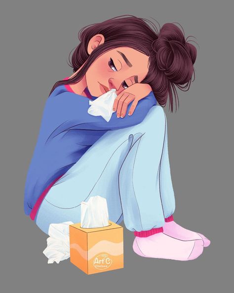 Sick Doodles Feeling, Feeling Sick Quotes Cold, Feeling Sick Illustration, Sickness Illustration, Sick Mood, Sick Cartoon, Sick Illustration, Sticker Facebook, Illness Illustration