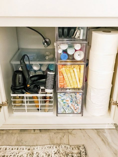 Under Sink Organisation, Stackable Drawers, Under Bathroom Sink, Bathroom Under Sink, Challenge Course, First Apartment Essentials, Hair Tool Organizer, New House Bathroom, Bathroom Cabinet Organization