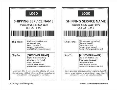 Ms Word Printable Shipping And Address Label Templates with Free Printable Shipping Label Template Shipping Label Design, Shipping Label Template, Printing Templates, Labels Printables Free Templates, Return Address Labels Template, Label Produk, Free Label Templates, Christmas Return Address Labels, Business Plan Template Free