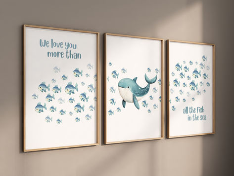 Under the sea wall art, Ocean nursery decor, Nautical nursery print set, under the sea nursery, gender neutral nursery, ocean, nautical Baby Name Wall Art Sea Life, Ocean Themes Nursery, Under The Sea Nursery Boy, Neutral Ocean Nursery, Underwater Nursery Theme, Nursery Ocean, Ocean Nursery Decor, Under The Sea Nursery, Nursery Gender Neutral