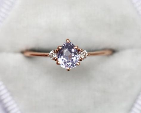 Purple Engagement Ring, Purple Engagement Rings, Lavender Sapphire, Simple Diamond Ring, Diamond Sapphire Engagement Ring, Sapphire Diamond Engagement, Cute Engagement Rings, Pear Ring, Ring Purple