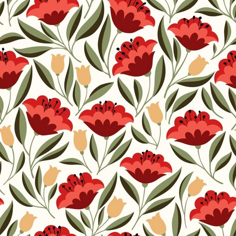 Tan Home Decor, Folk Flowers, Surface Pattern Design Inspiration, Draw Flowers, Folk Art Flowers, Pattern Design Inspiration, 카드 디자인, Flower Pattern Design, Vector Flowers