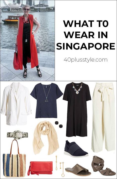 what to wear in Singapore - a guide to packing for your trip to Singapore How To Dress For Singapore, Singapore Cruise Outfits, What To Wear In Singapore Street Style, What To Wear Singapore, Singapore Fashion What To Wear, Singapore Travel Outfit What To Wear, Clothes To Wear In Singapore, Singapore Holiday Outfit, Outfit For Singapore Trip