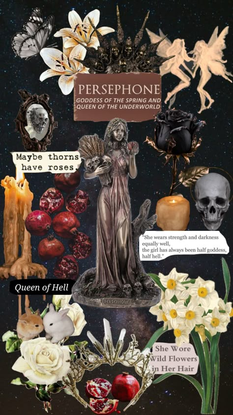 #persephone #hades #queenoftheunderworld #underworld #greekgoddess #archetypes #persephoneaesthetic #kore #themaiden Daughter Of Persephone, Persephone Greek Mythology, Hades Underworld, Persephone Aesthetic, Queen Persephone, Persephone Greek Goddess, Goddess Persephone, Ancient Greek Clothing, Hades Aesthetic