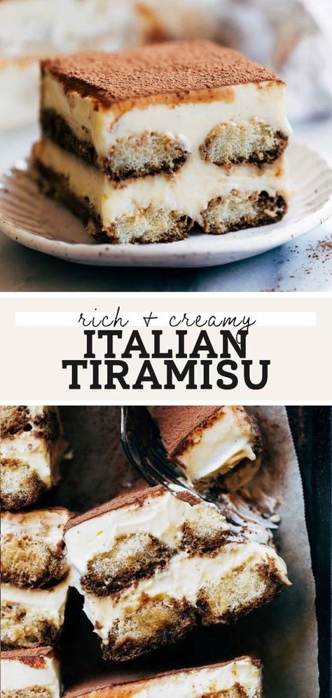 This incredible tiramisu recipe is a delicious no bake dessert with a silky smooth mascarpone filling and espresso soaked lady fingers. It's gluten free, too! Joanna Gaines Tiramisu Recipe, Tiramisu With Ricotta Cheese, Tiramisu Recipe Non Alcoholic, Tiramisu Filling Recipe, Tarimisu Recipe, Mascarpone Recipes Dessert, Tirimasu Recipes, Banana Tiramisu, No Bake Tiramisu Recipe