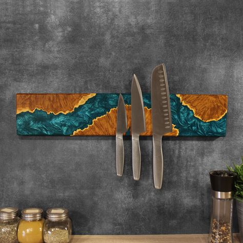 Wooden Knife Holder, Knife Strip, Wooden Business Signs, Knife Organizer, Magnetic Knife Block, Modern Kitchen Wall Art, Knife Display, Wooden Card Box, Wooden Signage