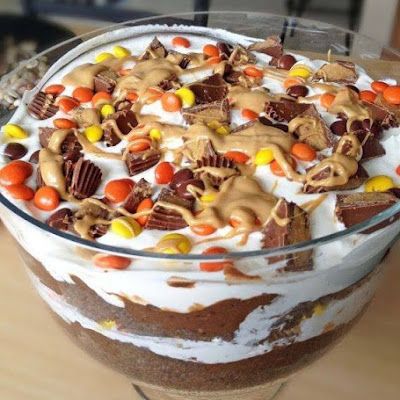 Bake the cake as per the directions on the box. Let cool completely. Triffle Recipe, Trifle Cake, Trifle Recipes, Chocolate Trifle, Trifle Dish, Trifle Desserts, Trifle Recipe, Chocolate Cake Mixes, Peanut Butter Recipes