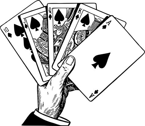 flush drawing poker hand Royal Flush Drawing, Poker Art Illustration, Hand Of Cards Drawing, Card Deck Drawing, Poker Hand Tattoo, Cards Drawing Poker, Poker Cards Drawing, Royal Flush Tattoo, Playing Cards Drawing