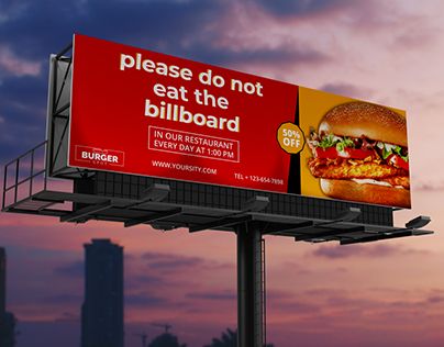 Mcdonalds Billboard Advertising, Beer Billboard Design, Food Billboard Design, Billboard Design Advertising, Billboard Design Inspiration, Food Billboard, Creative Billboard Design Ideas, Creative Billboard Design, Billboard Design Ideas