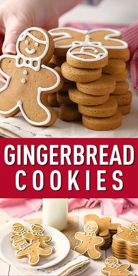 Soft And Chewy Gingerbread Men, Gingerbread Cookie Soft, Easy Christmas Gingerbread Cookies, Christmas Cookie Decorating Recipe, Gingerbread Cookie Cutout Recipe, Soft Ginger Bread Cookies Recipe, Thanksgiving Gingerbread Cookies, Homemade Soft Gingerbread Cookies, Cut Out Gingerbread Cookie Recipe