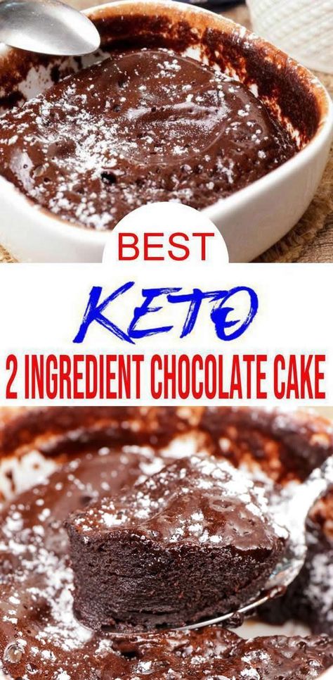 Check out this 2 ingredient keto chocolate cake! Yes, 2 ingredient low carb chocolate cake that you will want to make over and over again. This easy keto recipe if super delicious. A moist and tasty… Low Carb Chocolate Cake, Simple Ingredient Recipes, Carb Quick, Keto Mug, Low Carb Brownies, Keto Chocolate Cake, Healthy Cake Recipes, Bundt Cake Recipe, Two Ingredient