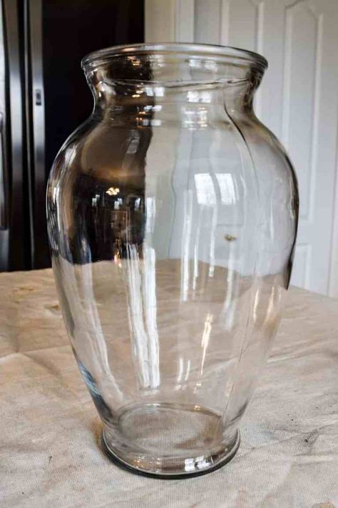 Pottery Barn Glass Vase, Speckled Vase Diy, Diy Faux Clay Vase, Neutral Vase Decor, How To Make Vases Look Like Pottery, Glass Vase Redo Diy Projects, Glass Vase To Pottery, Faux Concrete Vase Diy, Making Glass Vase Look Like Pottery