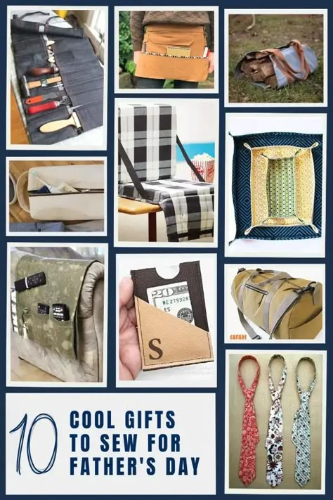 10 Cool Gifts to Sew for Father's Day - Sewing With Scraps Sew Fathers Day Gifts, Sewing Project Gifts For Men, Sewing Gift Ideas For Dad, Things To Sew For Men Handmade Gifts, Sewed Gifts For Men, Sew For Men, Hand Sewn Gifts For Men, Sewing For Men Gifts, Sewing Project For Men