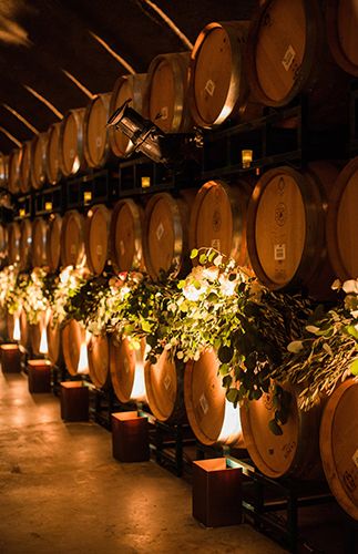 Elegant Sonoma Wedding in A Wine Cave - Inspired By This Nappa Valley, Winery Decor, Wine Barrel Wall, Photowall Ideas, Winery Tasting Room, Wine Cave, Barrel Room, Wine Vineyards, Wine Photography