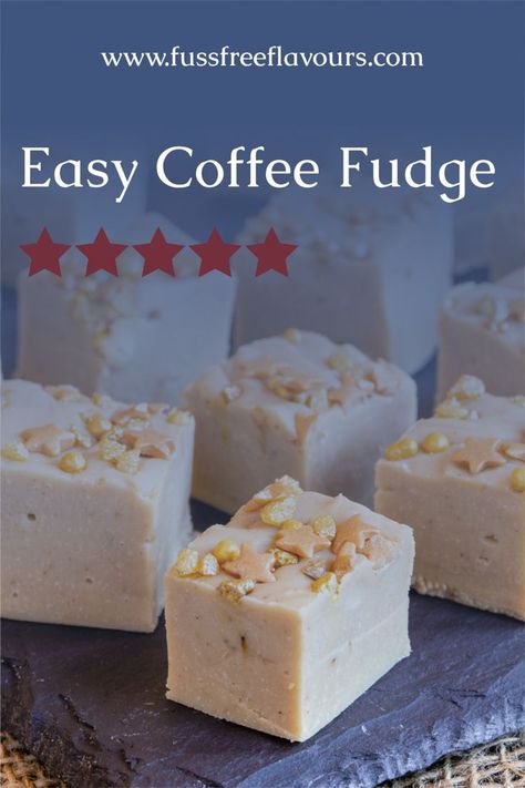 Squares of coffee fudge Coffee Fudge Recipes, Fudge Recipe Condensed Milk, White Chocolate Coffee, Slow Cooker Fudge, White Chocolate Fudge Recipes, Easy Fudge Recipe, Coffee Fudge, Best Fudge Recipe, How To Make Fudge