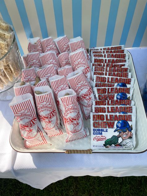 Baseball Birthday Food Ideas, Baseball Party Dessert Ideas, Rookie Of The Year First Birthday Treats, Angels Baseball Birthday Party Theme, 1st Rookie Of The Year Party, Rookie Year Table Decor, Baseball Fourth Birthday, Baseball Themed 2nd Birthday Party, 1 St Birthday Baseball Theme