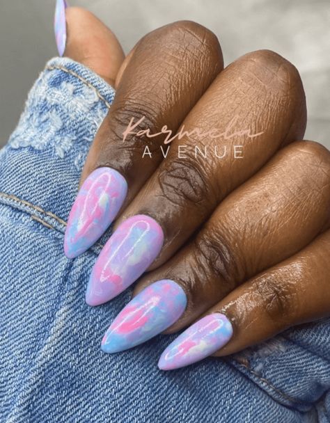 Cotton Candy Color Nails, Sugar Effect Nails, Candy Nails Designs, Candy Color Nails, Pretty Pink Nails, Sugar Effect, Nails Clear, Cotton Candy Nails, Candy Nails