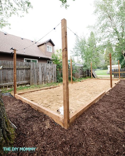 How we Built a Backyard Bocce Court (with Typical Dimensions) | The DIY Mommy Build Bocce Ball Court, Backyard Bocce, Bocce Court Backyard, Bocce Ball Court, Bocce Court, Gaming Area, Diy Mommy, Bocce Ball, Corn Hole