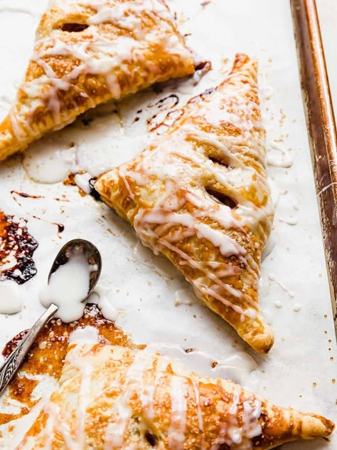 Puff Pastry Apple Turnovers — Salt & Baker Apple Turnover Recipe Easy, Apple Turnovers With Puff Pastry Recipe, Apple Turnover With Puff Pastry, Puffed Pastry Turnovers, Apple Cranberry Turnovers, Icing For Turnovers, Apple Pie Turnovers With Pie Crust, Puff Pastry Turnovers Fruit, Apple Turn Overs With Puff Pastry