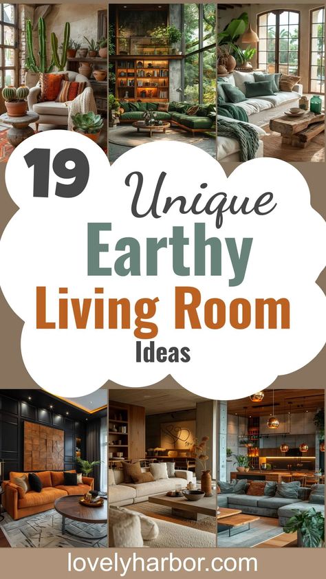 19 Unique Earthy Living Room Ideas for a Cozy Home Makeover 2 Nature Themed Living Room, Earthy Decor Living Room, Earthy Boho Living Room, Earthy Living Room Ideas, Nature Inspired Living Room, Earth Tone Living Room, Nature Living, Earthy Living Room, Earthy Decor