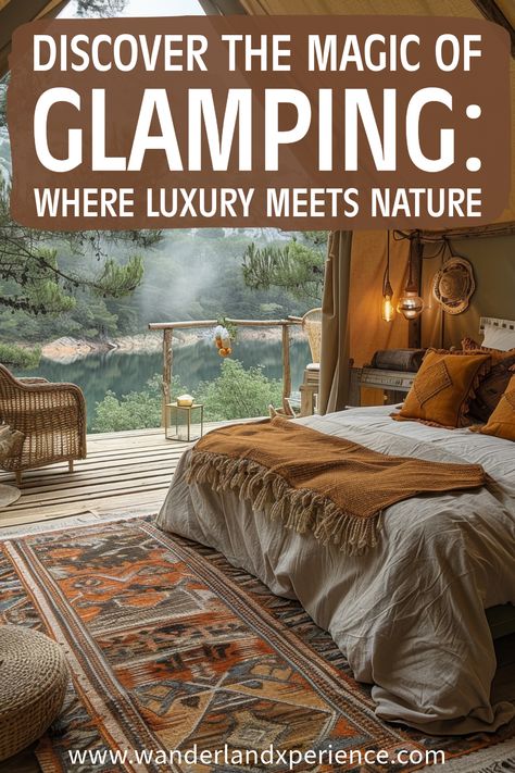 Uncover the enchanting world of glamping and learn how it combines the best of both worlds - unmatched comfort and a deep connection with nature. From luxurious amenities to diverse outdoor adventures, find out how glamping can help you create unforgettable memories with your loved ones. Click now to choose the perfect glamping destination for your next getaway! Luxury Glamping Ideas Mountain, Glamping Tents Ideas, Glamping Layout, Glamping Set Up, Luxury Glamping Ideas, Glamping Bathroom, Farm Glamping, Dog Hiking Gear, Dog Camping Gear