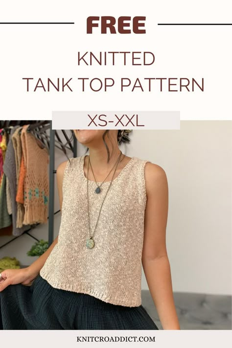 Tank Top Pattern Free, Knitted Tank Top Pattern Free, Knit Shirt Pattern, Knit Top Pattern Free, Knit Tank Pattern, Knit Tank Top Pattern, Knit Top Pattern, Top Pattern Free, Free Knitting Patterns For Women