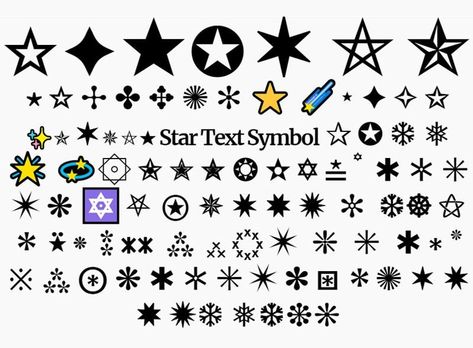 ★ ✰⋆🌟✪🔯✨★ Star Symbol (Copy and Paste) | PSDDude Ear Tattoo Ideas Female, Tattoo Hands Woman, Tattoo Near Ear, Copy And Paste Symbols, Copy Paste Symbols, Inner Peace Symbol, Tattoo Kids Names, Star Emoticon, Tattoo Filler Ideas Sleeve Backgrounds