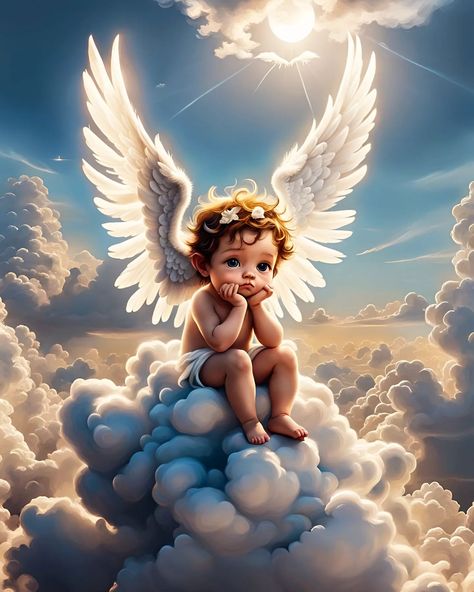 a little #cute #cupid sitting on a #clouds @NightCafeStudio #stablediffusion #digitalart #aiart #ai Angel Baby Pictures, Pictures Of Angels, Angel Baby Art, Cupid Arrow, Baby Sketch, Unicorn Cross Stitch Pattern, Pop Art Images, Cute Angel, Angel Images