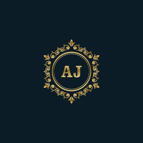 Letter AJ logo with Luxury Gold template. Elegance logo vector template. Aj Logo Design Letter, Jewellers Logo, Jewelry Brand Logo, Aj Logo, Gold Template, Black And Purple Wallpaper, Gold Shop, Letter Logo Design, Vector Template