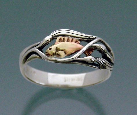 Pretty Fish, Fish Ring, Kelp Forest, Fish Jewelry, California Coast, Salvador Dali, Pretty Jewellery, Ring Sterling Silver, Lead Time