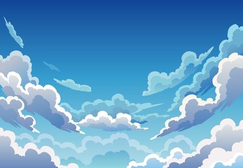 Vector evening sky clouds realistic back... | Premium Vector #Freepik #vector #sky-illustration #cartoon-sky #sky #cloudy-sky Sky Vector Illustration, Cloud Vector Illustration, Cartoon Sky Background, Sky Cartoon Background, Clouds Cartoon Background, Sky Illustration Cloud, Cloudy Illustration, Cloud Illustration Design, Clouds Illustration Art