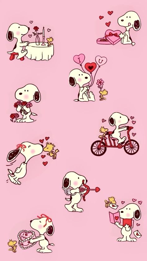 Snoopy Pink Christmas, Snoopy Christmas Pink, Pink Snoopy Christmas Wallpaper, Cute Valentine Wallpaper, Peanuts Snoopy Aesthetic, Valentines Day Iphone Wallpaper, Valentine’s Day Wallpaper, Valentines Snoopy, Valentine Day Wallpaper