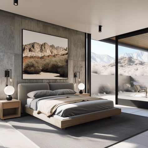 Desert modern interior design Modern Arizona Interior, Masculine Desert Decor, Desert House Interior, Modern Desert Living Room, Desert Modern Bedroom, Modern Desert Home Interiors, Desert Homes Interior, Desert Interior Design, Desert Luxe