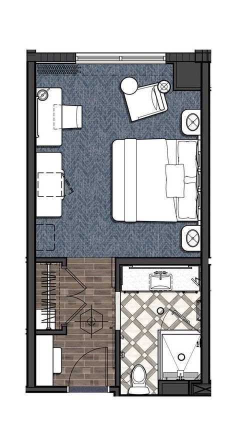 Hotel Room Plan, Hotel Room Design Plan, Small Hotel Room, Hotel Floor Plan, Hotel Floor, Hotel Plan, Hotel Room Design, Apartment Floor Plans, Master Room