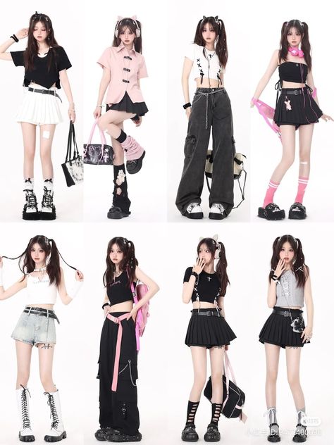 Pink Douyin Outfit, Douyin Fashion Summer, Kpop Outfits Summer, Douyin Outfits Summer, Summer Kpop Outfit, Douyin Outfits, Douyin Style, Outfit Base, Peony Aesthetic