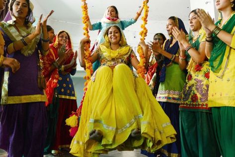 Teej Festival, Goddess Parvati, Punjabi Culture, Married Women, Folk Songs, Folk Song, Indian Festivals, Married Woman, Desi Fashion