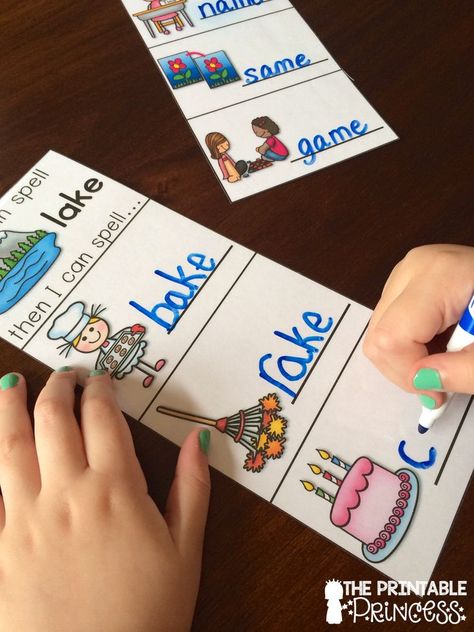 If I Can Spell CVCe word. This activity builds so much confidence in my kids!!! Encoding Activities, Cvce Activities, Cvc Practice, Word Work Kindergarten, Kinder Centers, Writing Cvc Words, Superhero Teacher, Cvc Activities, Kindergarten Language Arts