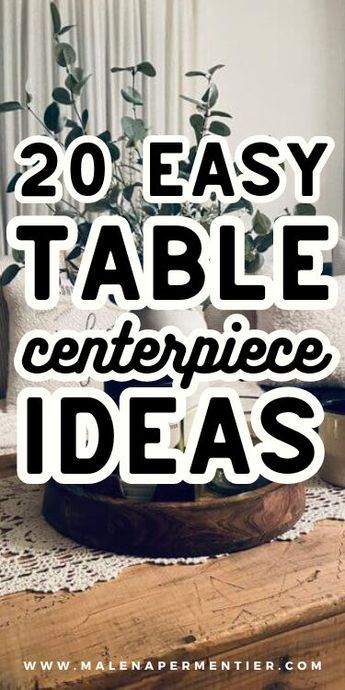 This post shows you the 20 best easy table centerpiece ideas!! Whether you want to fill up a space or just bring some color into your home, here are some excellent centerpiece ideas. Center Table Arrangements, Table Centrepiece Ideas For Party Men, Gold Table Arrangements, Plant Table Centrepiece, Wicker Basket Table Centerpiece, Birthday Table Centrepieces, Country Chic Table Decor, Small Table Arrangements Simple, Center Dinner Table Decor