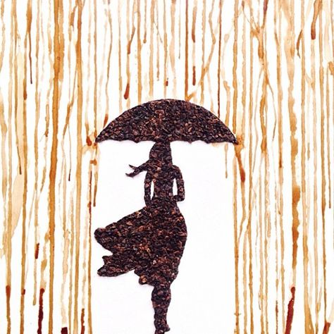 Clever Coffee Illustrations livscreams  by Liv Buranday Coffee Art Drawing, Coffee Bean Art, Coffee Art Painting, Coffee Artwork, Wood Wall Art Diy, Coffee Drawing, Brown Painting, Coffee Painting, Coffee Illustration