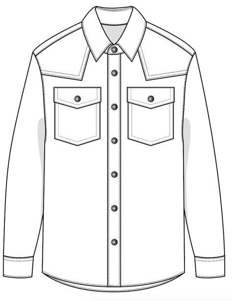 Men Shirt Technical Drawing, Mens Shirt Illustration, Shirt Illustration Sketches, Shirt Sketch Drawing, Shirts Sketch, Shirt Technical Drawing, Shirt Drawing Ideas, Sketch Outfits, Shirts Illustration