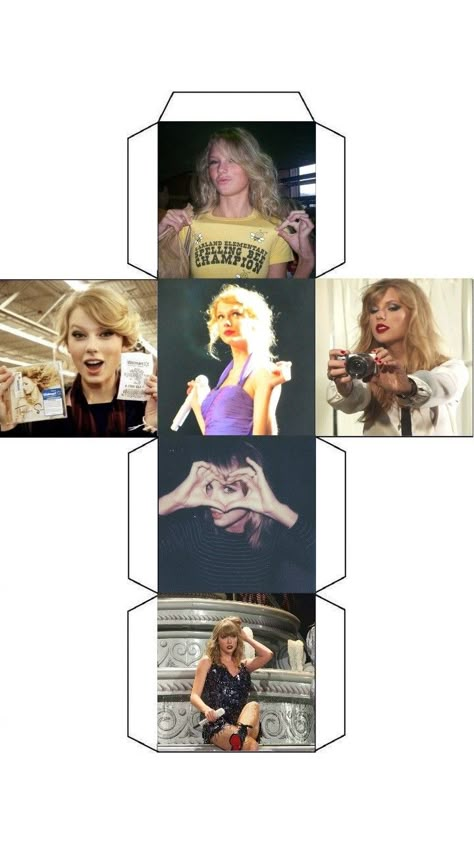 Taylor Swift 3d Paper Craft, Taylor Swift Cube Template, Taylor Swift Paper Doll Template, Taylor Swift Paper Craft, 3d Paper Doll, Taylor Swift Crafts, Pop Star Party, Taylor Swift Games, Taylor Swift Drawing