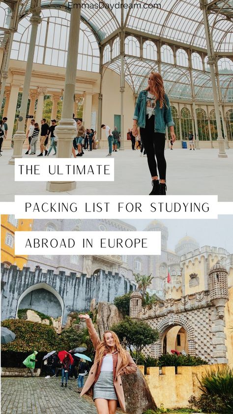 The ultimate packing list for studying abroad in Europe Study Abroad Packing List London, Study Abroad Ireland, Study Abroad Spain, Study Abroad Florence, Paris Study Abroad, Study Abroad Europe, Study Abroad Packing List, Study Abroad Packing, High School Study