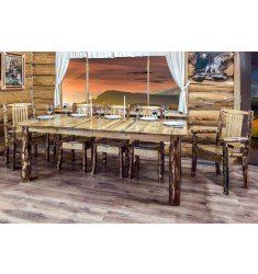 Log Cabin Dining Room, Log Tables, Cabin Dining Room, Made Beds, Table Round Dining, Ikea Dining Table, Dining Table Extendable, Pine Chairs, Log Cabin Furniture