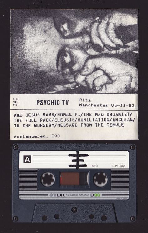 Psychic Tv, The Hacienda, Kingdom Hearts Art, Dark City, Album Cover Art, Art Journal Inspiration, Cassette Tapes, Design Reference, Album Art