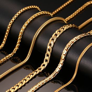 Fashion Silver And Gold Chains Necklace For Men Women Stainless Steel Snake Chain 20/24inch Wholesale Rope Chain Costom Jewelry-in Chain Necklaces from Jewelry on Aliexpress.com | Alibaba Group Gold Chain Design, Stainless Steel Chain Necklace, Gold Chains For Men, Gold Chain Jewelry, Necklace For Men, Mens Gold, Gold Chain Necklace, Gold Plated Chains, Pretty Jewellery