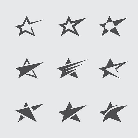 Abstract Star, Logo Star, Star Icon, Star Logo Design, Star Tattoo Designs, Logo Shapes, Star Illustration, Star Logo, Icon Set Vector