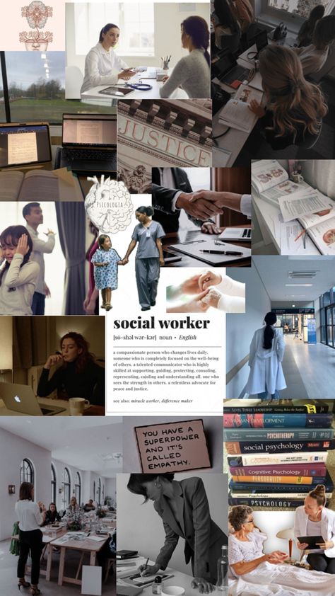 created by me Social Worker Aesthetic, Applied Behavior Analysis Training, Worker Aesthetic, Study Mood Board, Work Psychology, Social Work Quotes, Social Services Worker, Medical Social Worker, Dream Psychology